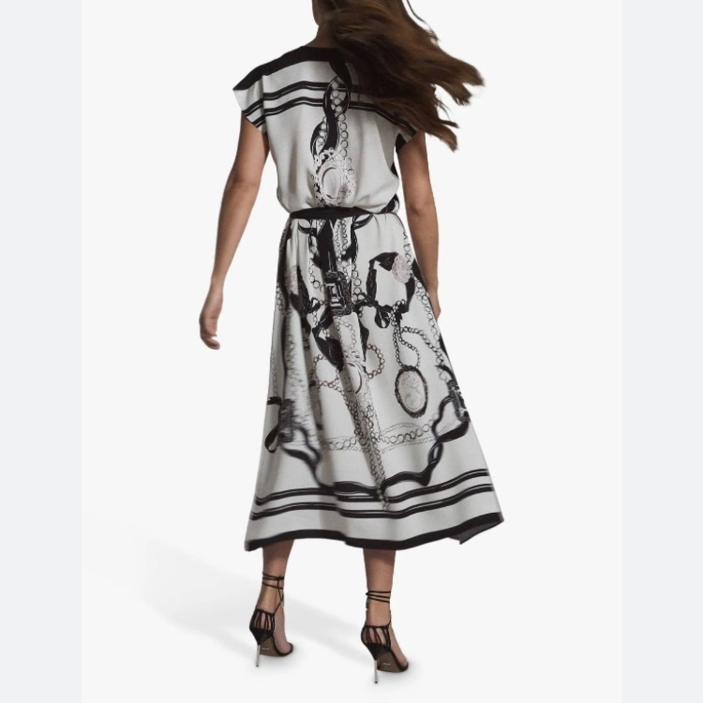 Reiss Black and White Maxi Dress - Picture 3 of 8
